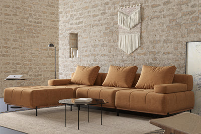 Nivala Suedette Modular Sofa Piece and Reversible Sectional by Acanva