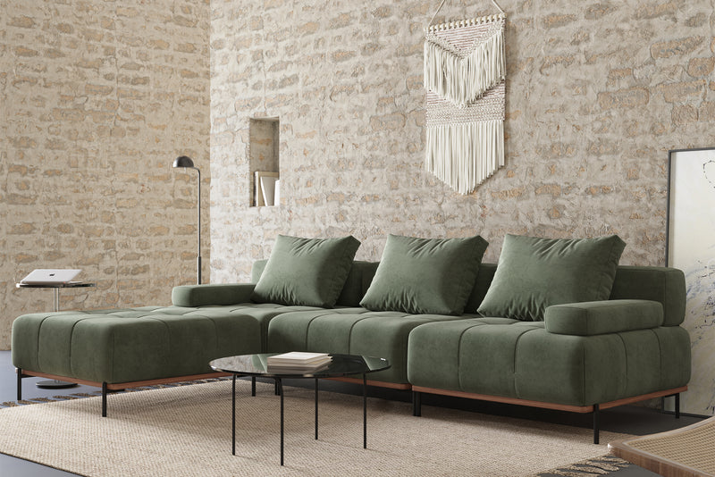 Nivala Suedette Modular Sofa Piece and Reversible Sectional by Acanva