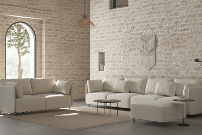 Fana Linen Modular Sofa Piece and Reversible Sectional by Acanva