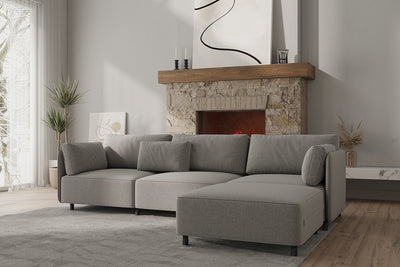 Fana Linen Modular Sofa Piece and Reversible Sectional by Acanva