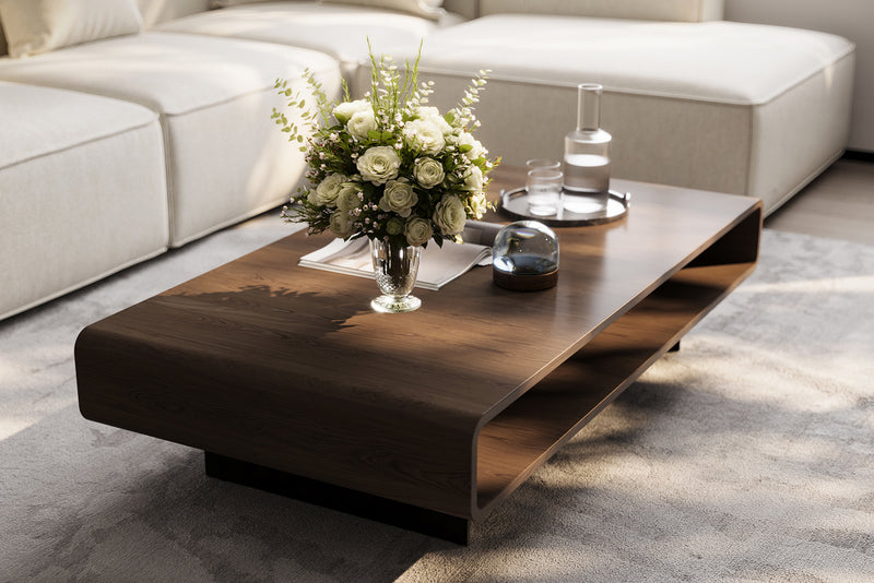 Flowwood Coffee Table with Sleek Walnut by Acanva