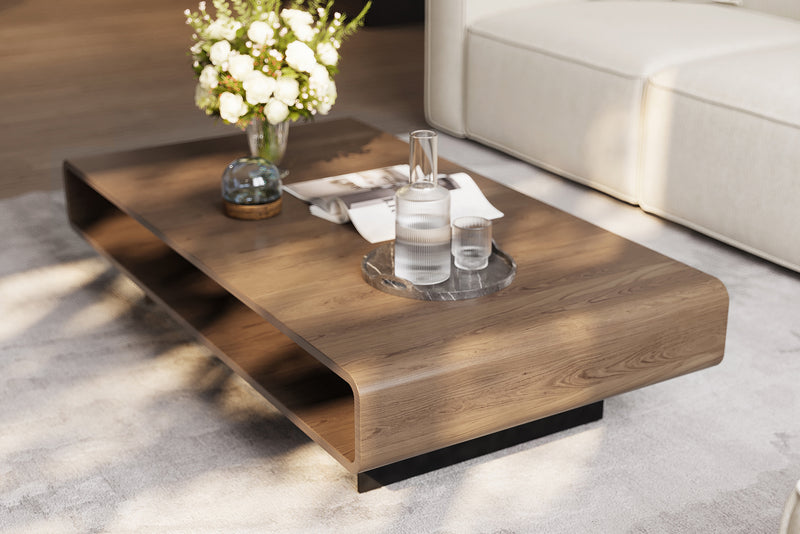 Flowwood Coffee Table with Sleek Walnut by Acanva