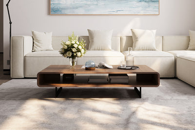 Flowwood Coffee Table with Sleek Walnut by Acanva