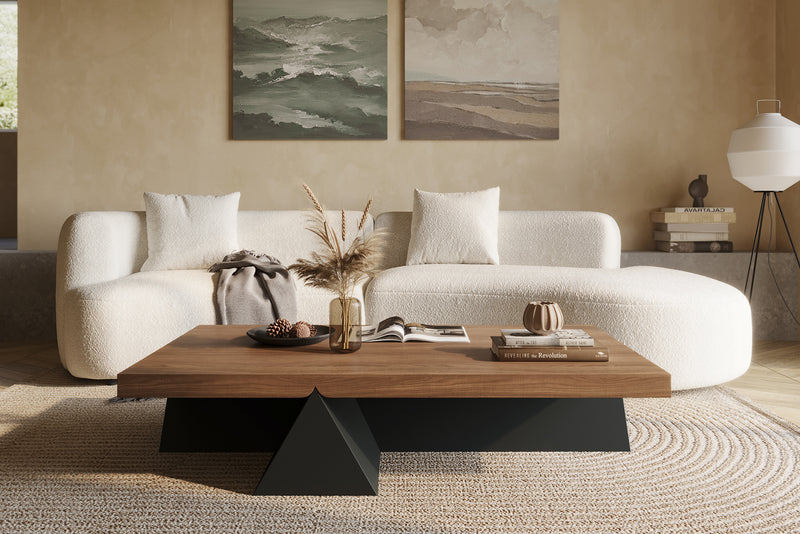 Peak Coffee Table with Half Crown Walnut by Acanva