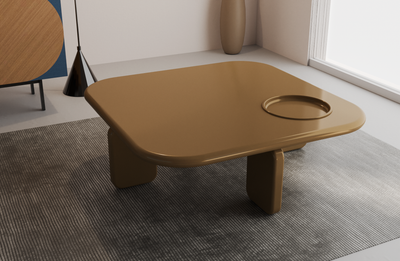 Honey Elephant Coffee Table with Slight Recess by Acanva