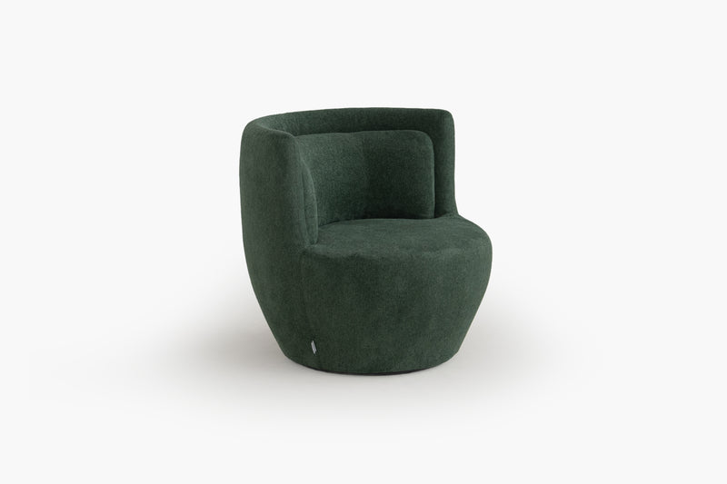 Cocoon Moss and Cocoon Snow Lounge Chair with Fleece Upholstery by Acanva