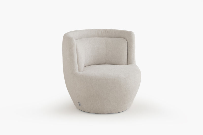 Cocoon Moss and Cocoon Snow Lounge Chair with Fleece Upholstery by Acanva