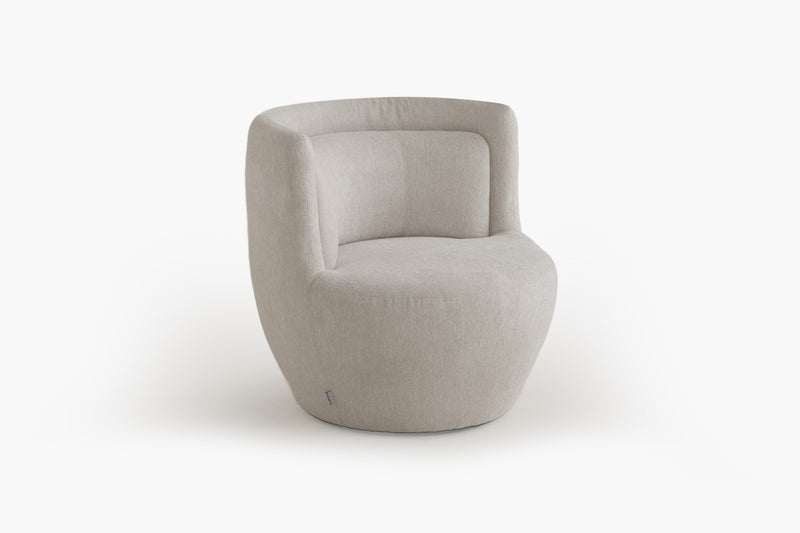 Cocoon Moss and Cocoon Snow Lounge Chair with Fleece Upholstery by Acanva