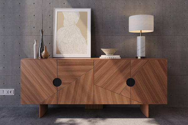 Geo Facet Sideboard with Walnut by Acanva