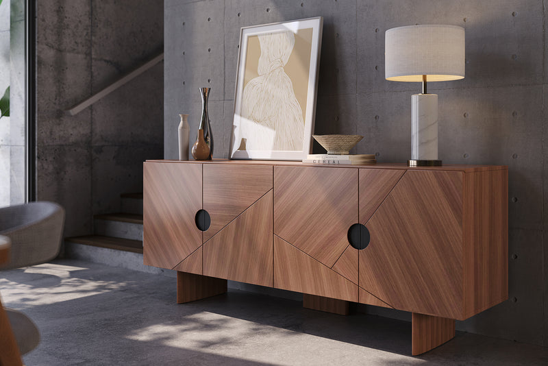 Geo Facet Sideboard with Walnut by Acanva