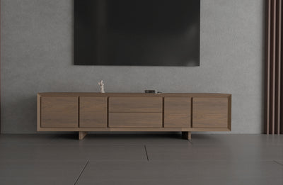 Gentlewood TV Stand with Crown Walnut by Acanva