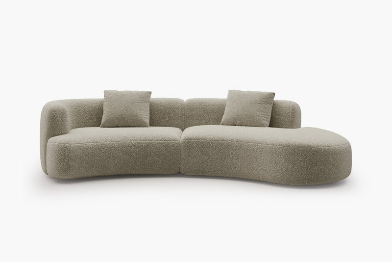 Formia Boucle Curved 2-Piece Chaise Sectional Sofa by Acanva