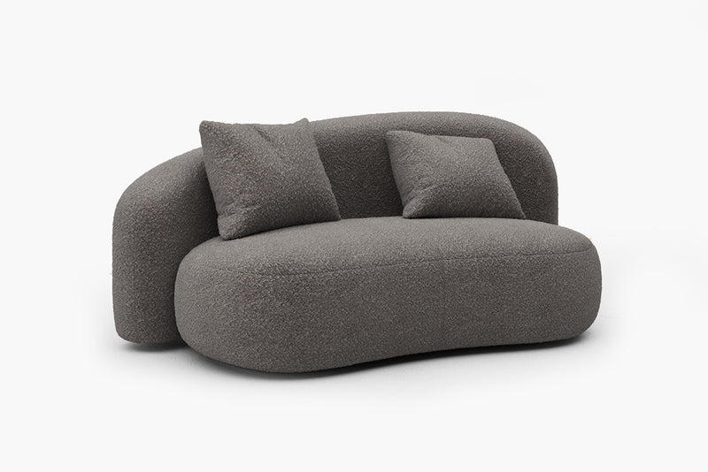 Cresmo Wool-like Curved 2-Piece Chaise Sectional / 2-Seater Couch Sofa / Lounge Chair by Acanva