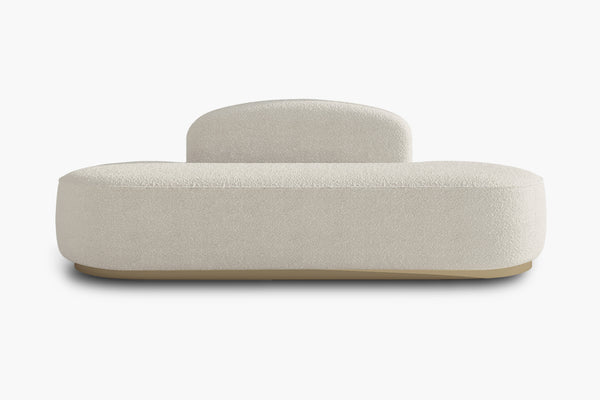 Rotondo Curved Armless Bench 3-Seater Couch Sofa by Acanva