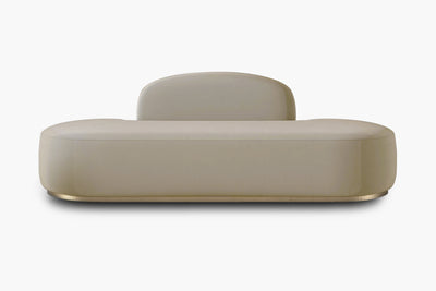 Rotondo Curved Armless Bench 3-Seater Couch Sofa by Acanva