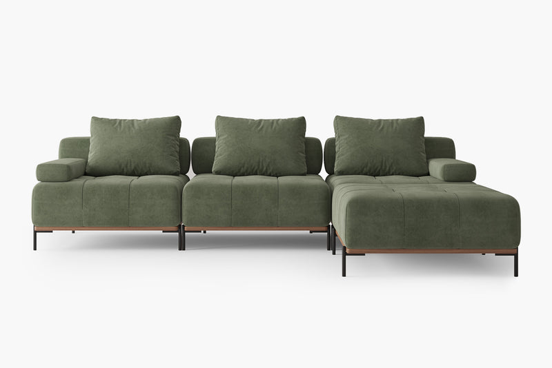 Nivala Suedette Modular Sofa Piece and Reversible Sectional by Acanva