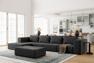 Atlas Extra Large Slipcover Modular Reversible Floor Sectional Sofa By Acanva