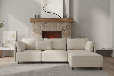 Fana Linen Modular Sofa Piece and Reversible Sectional by Acanva