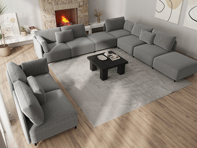 Fana Linen Modular Sofa Piece and Reversible Sectional by Acanva